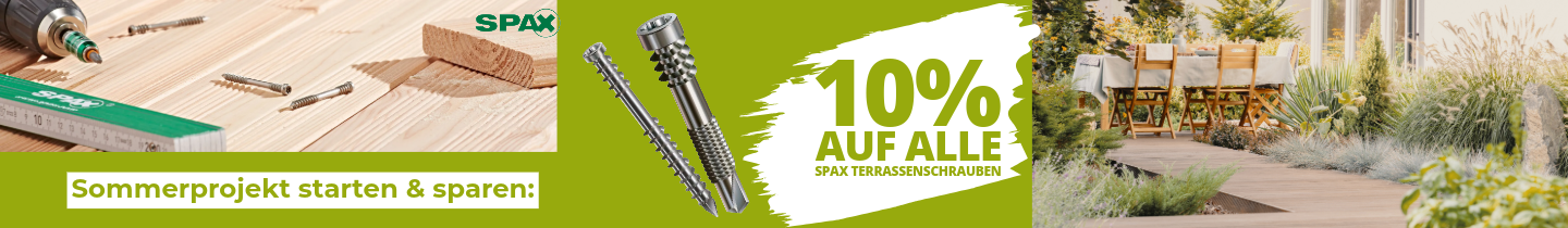 Angebots des Monats April: 10 % Rabatt auf Terrassenschrauben von SPAX