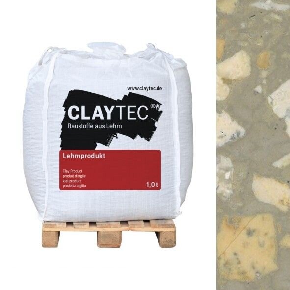 CLAYTEC Lehm-Terrazzo Jura natur-beige, erdfeucht - 1,0 t Big-Bag