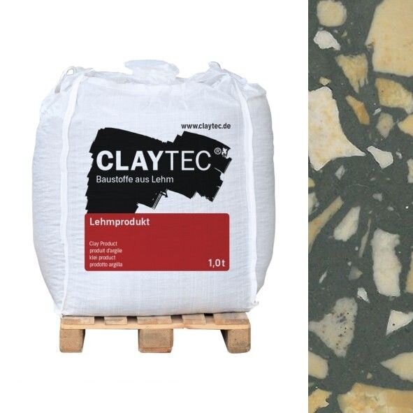 CLAYTEC Lehm-Terrazzo Jura natur-grau, erdfeucht - 1,0 t Big-Bag