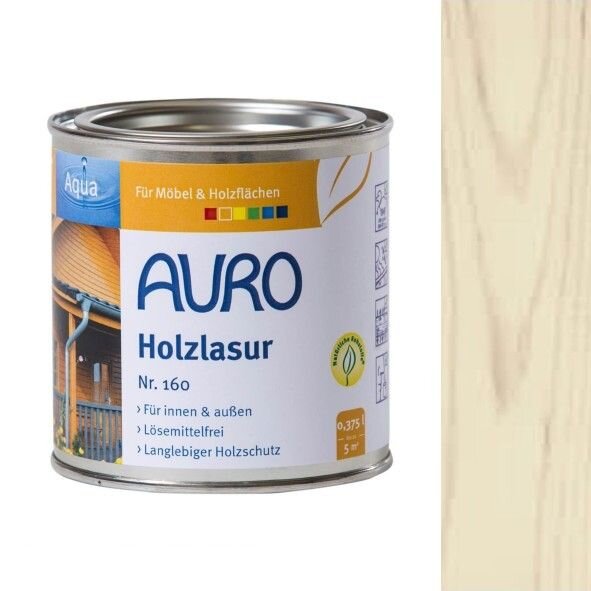 Auro Holzlasur Aqua 160 weiß - 0,375 l Dose