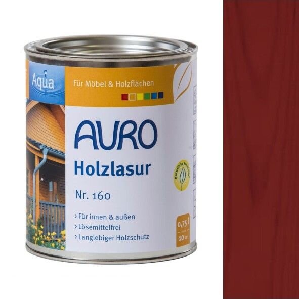 Auro Holzlasur Aqua 160 mahagoni - 0,75 l Dose
