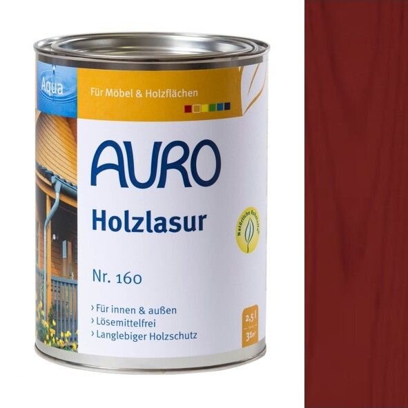 Auro Holzlasur Aqua 160 mahagoni - 2,5 l Dose