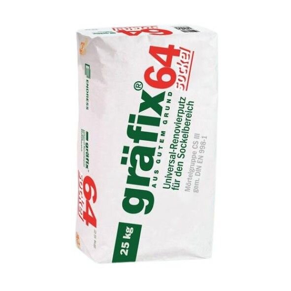 gräfix 64 S Sockel-Universal-Renovierputz - 25 kg Sack- MHD überschritten
