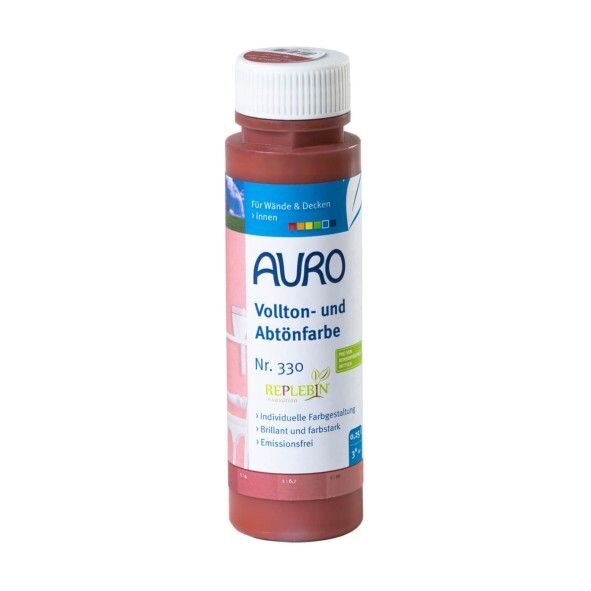 Auro Vollton- und Abtönfarbe 330 englisch-rot - 0,25 l Flasche