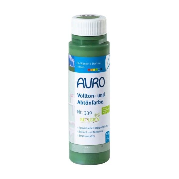 Auro Vollton- und Abtönfarbe 330 chromoxid-grün - 0,25 l Flasche