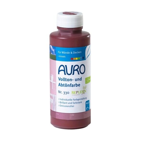 Auro Vollton- und Abtönfarbe 330 persisch-rot - 0,5 l Flasche