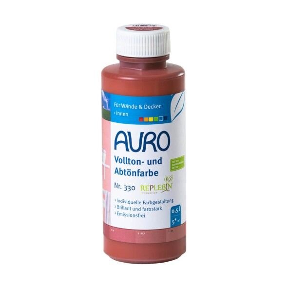 Auro Vollton- und Abtönfarbe 330 englisch-rot - 0,5 l Flasche