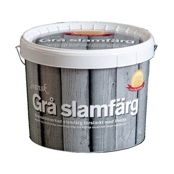 Vadstena Svensk Grå slamfärg extra prima - Premium Schwedengrau - 10 l Eimer