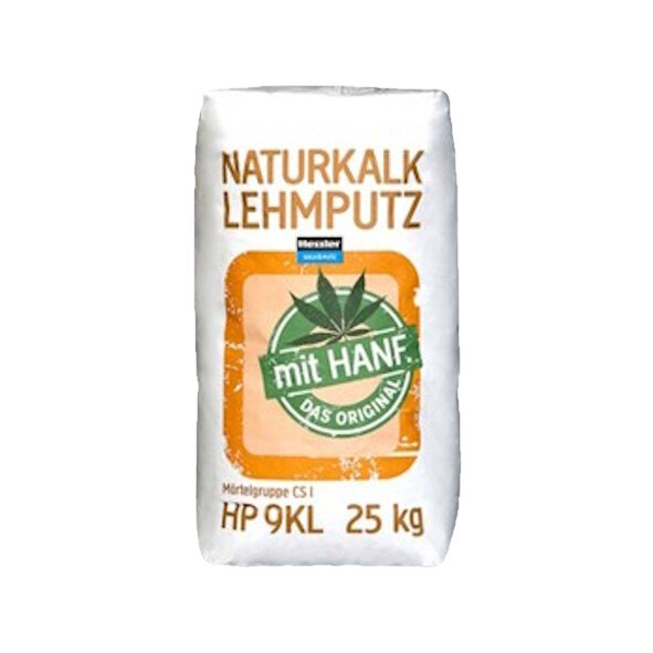 Hessler Naturkalk-Lehm-Grundputz mit Hanf HP 9KL 2mm Korn - 25 kg Sack