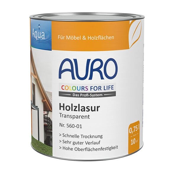 Auro COLOURS FOR LIFE Holzlasur 560-01 transparent - 0,75 l Dose