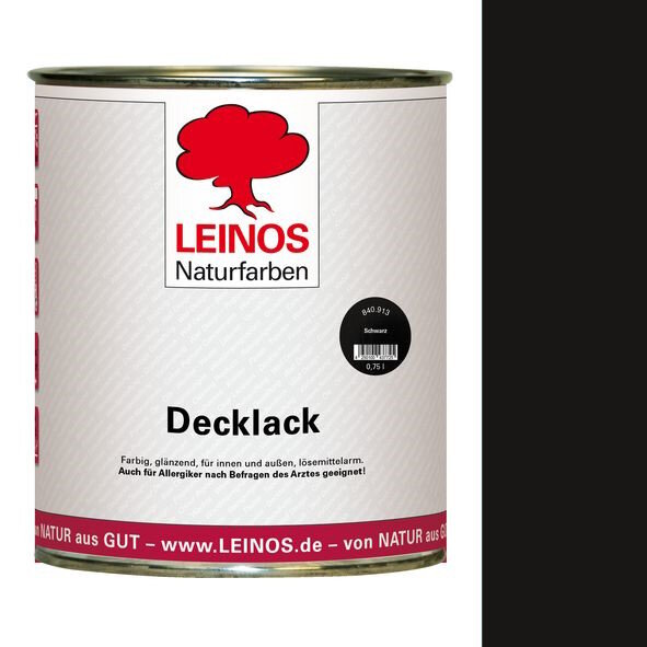 Leinos Decklack 840 Schwarz - 0,75 l Dose