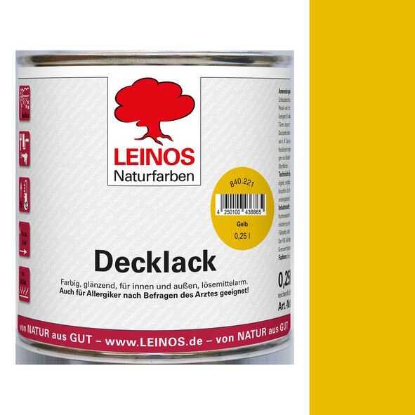 Leinos Decklack 840 Gelb - 0,25 l Dose