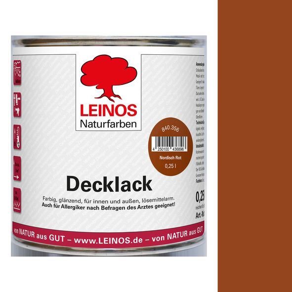 Leinos Decklack 840 Nordisch-Rot - 0,25 l Dose