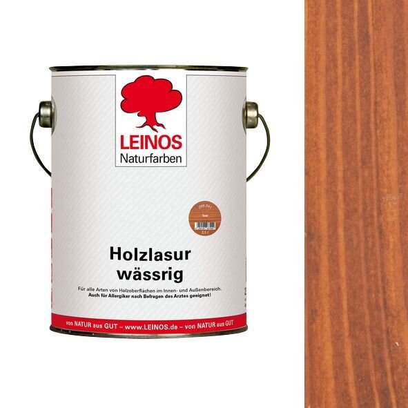 Leinos Holzlasur wässrig 266 Teak - 2,5 l Dose