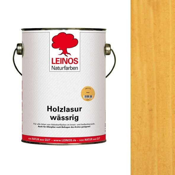 Leinos Holzlasur wässrig 266 Eiche - 2,5 l Dose