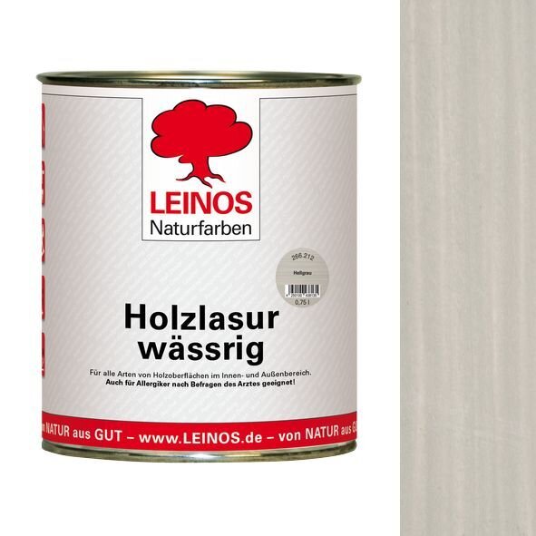 Leinos Holzlasur wässrig 266 Hellgrau - 0,75 l Dose