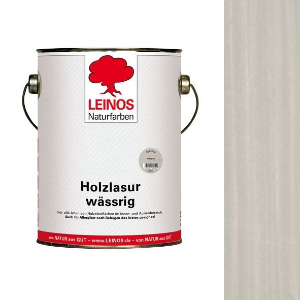 Leinos Holzlasur wässrig 266 Hellgrau - 2,5 l Dose