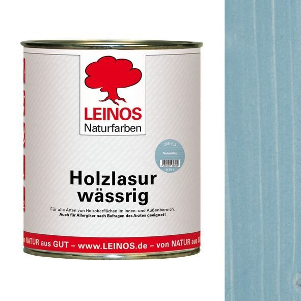 Leinos Holzlasur wässrig 266 Taubenblau - 0,75 l Dose