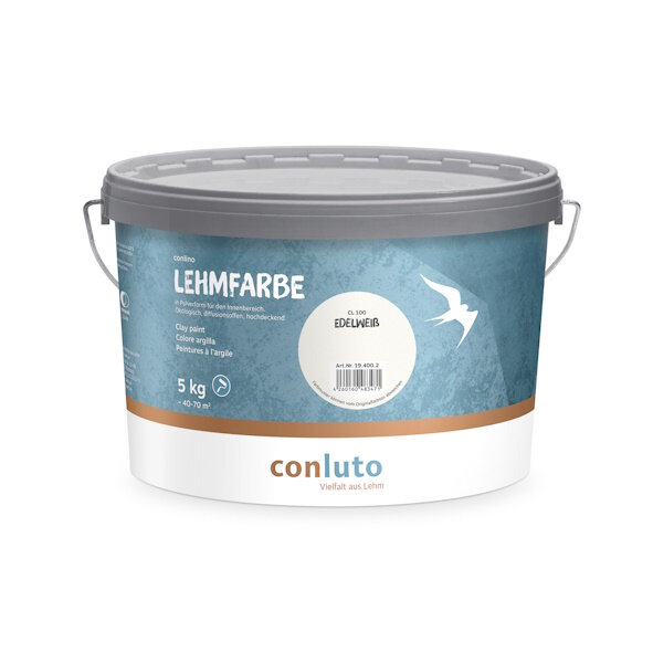 conluto Lehmfarbe Edelweiß - 5 kg Eimer