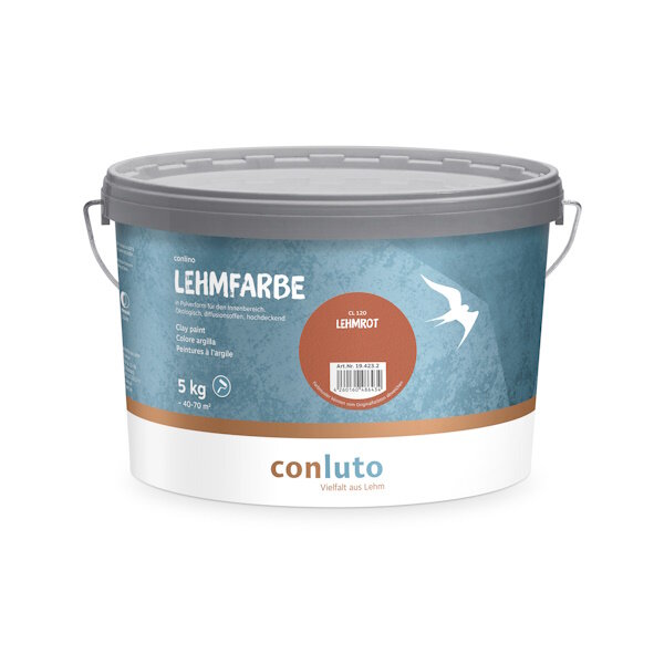 conluto Lehmfarbe Lehmrot - 5 kg Eimer