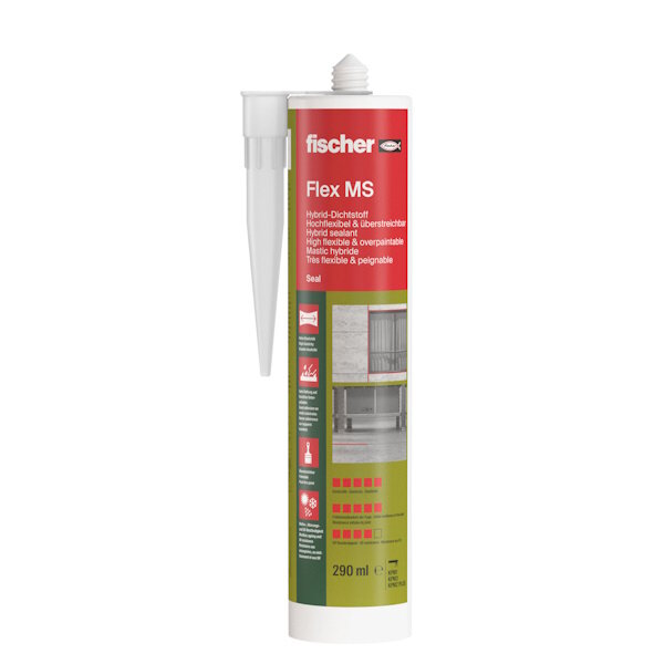 fischer Hybrid-Dichtstoff Flex MS grau - 290 ml Kartusche