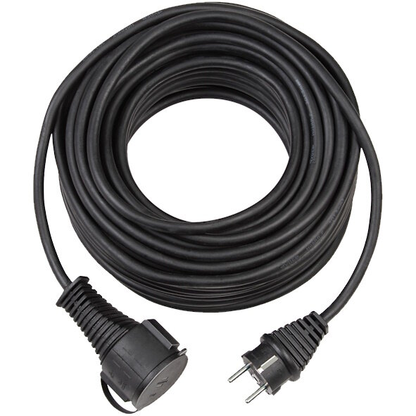 Brennenstuhl Gummi-Verlängerungskabel IP44 schwarz H05RR-F 3G1,5 -10m Kabel