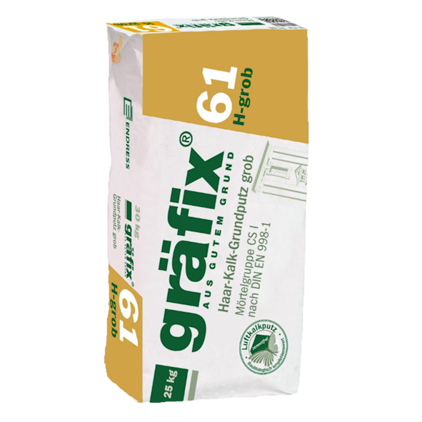 CLAYTEC gräfix 61 Kalk-Grundputz Haar grob - 25 kg Sack