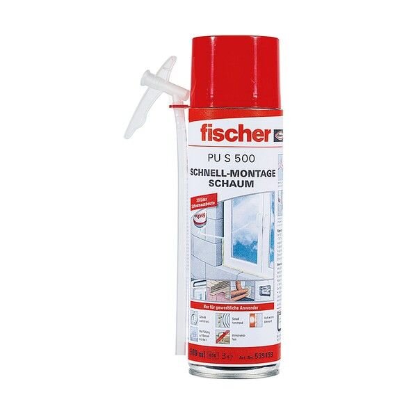 fischer 1K Schnellmontageschaum PU S 500 1/500 B2 - MHD abgelaufen - 1 Dose 500 ml