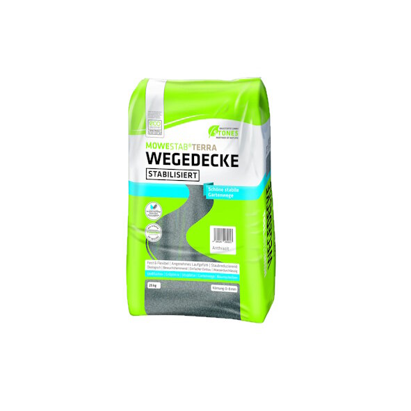 STONES MOWESTAB TERRA Wegedecke 0-8 mm anthrazit - 25 kg Sack