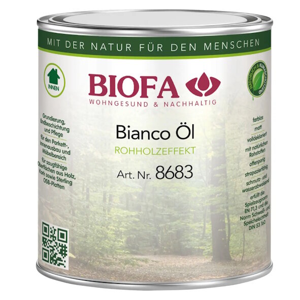 Biofa Bianco Öl 8683 Rohholzeffekt matt -  0,375 l Dose