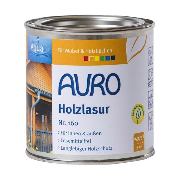 Auro Holzlasur Aqua 160 farblos - 0,375 l Dose