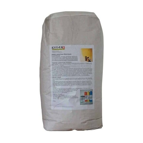 HAGA Lehm-Streichputz naturweiß - 10 kg Eimer - MHD überschritten