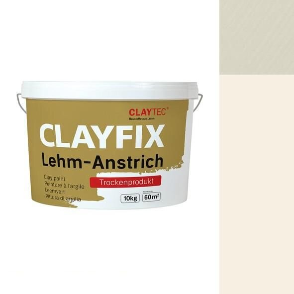 CLAYTEC CLAYFIX Lehm-Anstrich Edel-Weiss ohne Korn - 10 kg Eimer