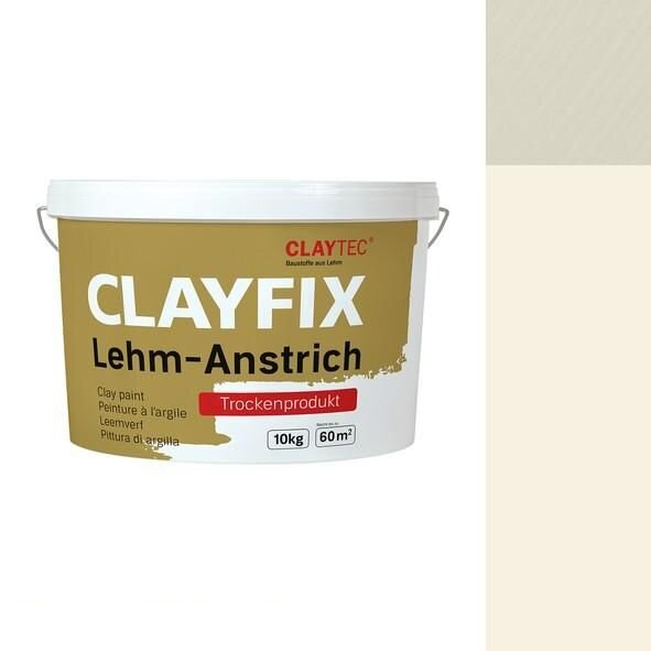 CLAYTEC CLAYFIX Lehm-Anstrich Seiden-Weiss ohne Korn - 10 kg Eimer