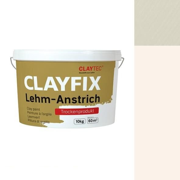 CLAYTEC CLAYFIX Lehm-Anstrich Alma-Weiss ohne Korn - 10 kg Eimer