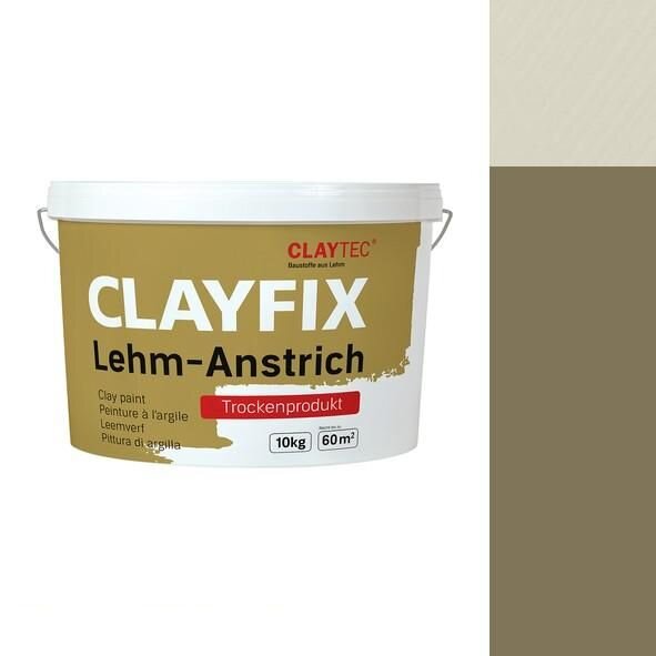 CLAYTEC CLAYFIX Lehm-Anstrich SCGE 1.0 ohne Korn - 10 kg Eimer