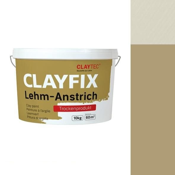 CLAYTEC CLAYFIX Lehm-Anstrich SCGE 2.1 ohne Korn - 10 kg Eimer