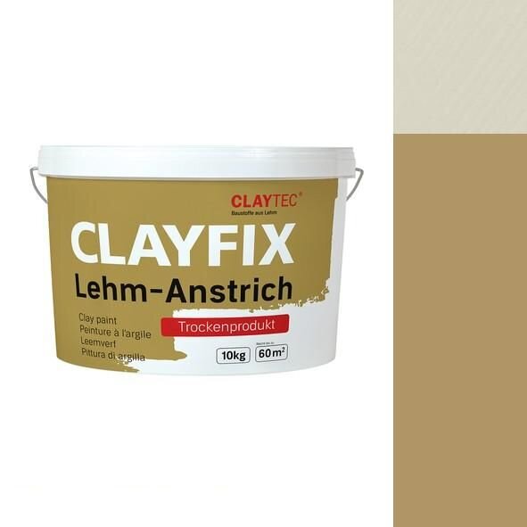 CLAYTEC CLAYFIX Lehm-Anstrich SCGE 4.0 ohne Korn - 10 kg Eimer