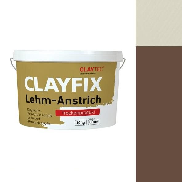 CLAYTEC CLAYFIX Lehm-Anstrich SCRO 1.0 ohne Korn - 10 kg Eimer