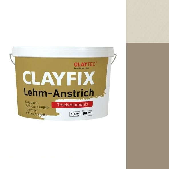 CLAYTEC CLAYFIX Lehm-Anstrich SCBR 2.1 ohne Korn - 10 kg Eimer