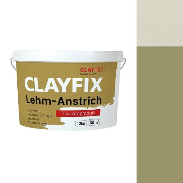 CLAYTEC CLAYFIX Lehm-Anstrich GRGE 1.0 ohne Korn - 10 kg Eimer