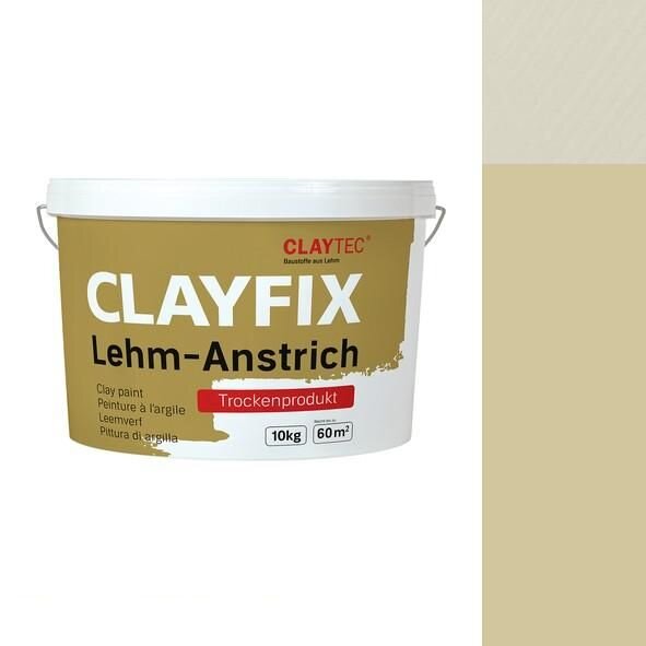 CLAYTEC CLAYFIX Lehm-Anstrich GRGE 1.2 ohne Korn - 10 kg Eimer
