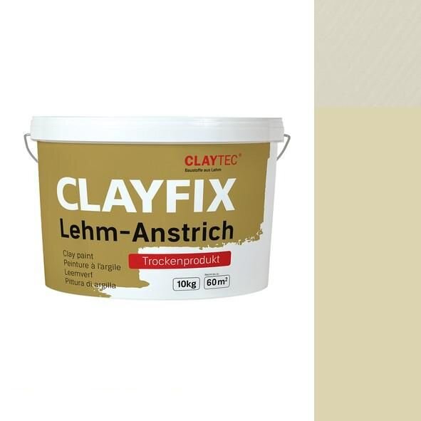 CLAYTEC CLAYFIX Lehm-Anstrich GRGE 1.3 ohne Korn - 10 kg Eimer