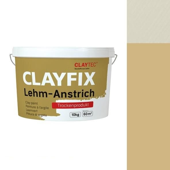 CLAYTEC CLAYFIX Lehm-Anstrich GRGE 3.1 ohne Korn - 10 kg Eimer