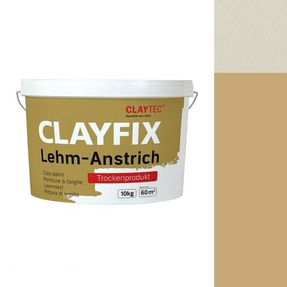 CLAYTEC CLAYFIX Lehm-Anstrich GRGE 4.0 ohne Korn - 10 kg Eimer