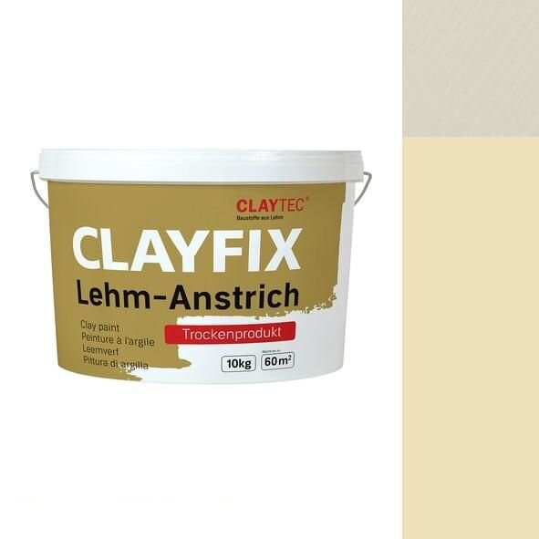 CLAYTEC CLAYFIX Lehm-Anstrich GRGE 4.3 ohne Korn - 10 kg Eimer