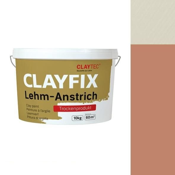 CLAYTEC CLAYFIX Lehm-Anstrich ROGE 1.1 ohne Korn - 10 kg Eimer