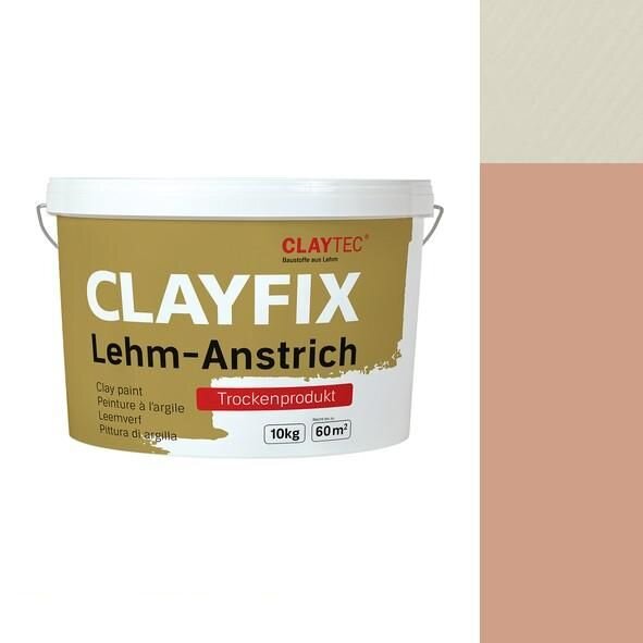 CLAYTEC CLAYFIX Lehm-Anstrich ROGE 1.2 ohne Korn - 10 kg Eimer