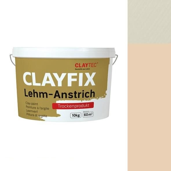 CLAYTEC CLAYFIX Lehm-Anstrich ROGE 1.3 ohne Korn - 10 kg Eimer