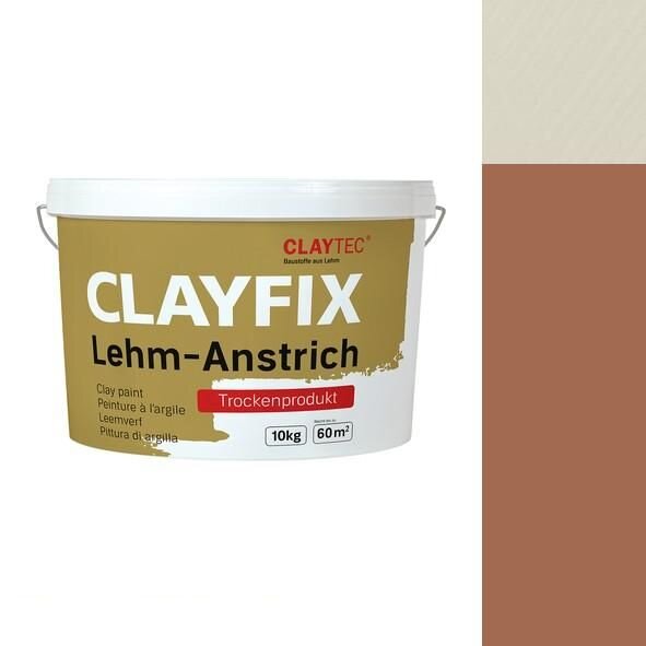 CLAYTEC CLAYFIX Lehm-Anstrich ROGE 2.0 ohne Korn - 10 kg Eimer
